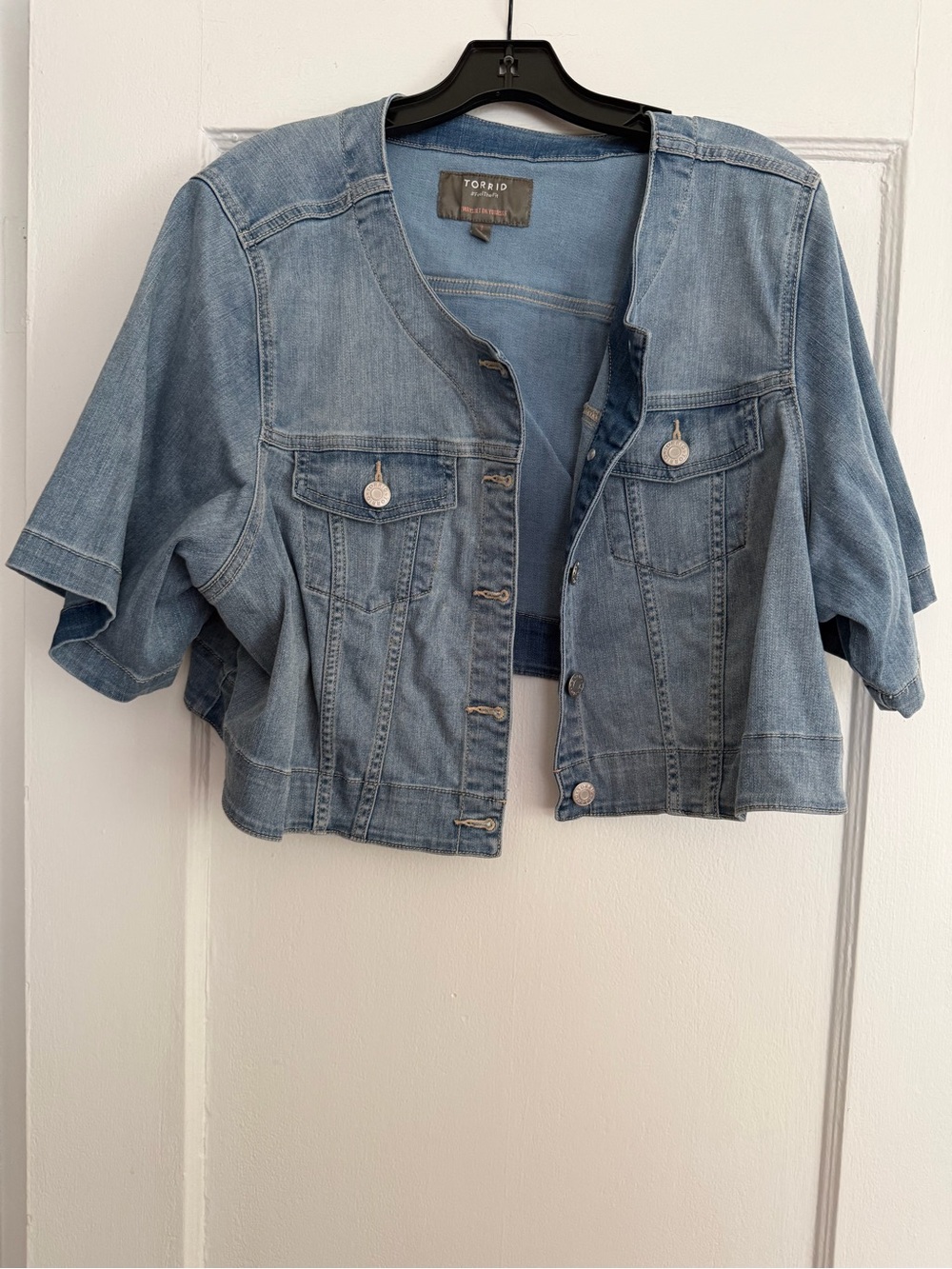 torrid Light Wash Boxy Cropped Denim Jacket